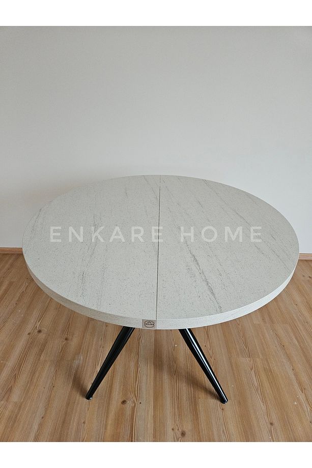 Oliva Yuvarlak Açılabilir Yemek Masası – 100x100 - 140 cm | 4-6 Kişilik | Mdf Mutfak ve Salon - 3