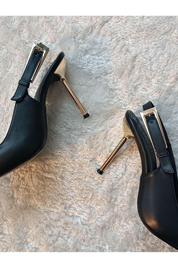 Bata Sivri Burun Rugan Topuk Dekolteli 9,5 Cm Ince Topuk Stiletto Topuklu Ayakkabı - 8