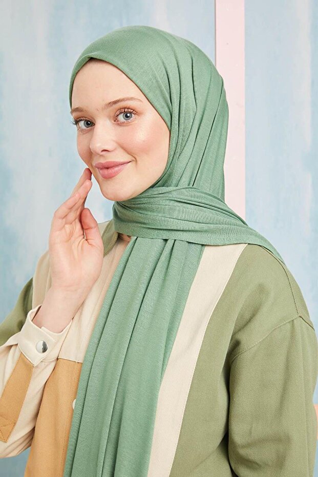 Çağla Yeşili Five Penye Şal - 2