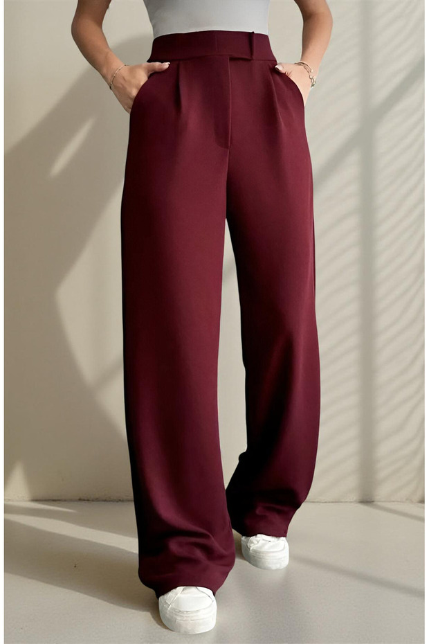 Women's Velcro Closure High Waist Palazzo Pants
