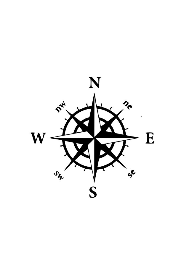 Compass Car Sticker 17x17 Cm Black