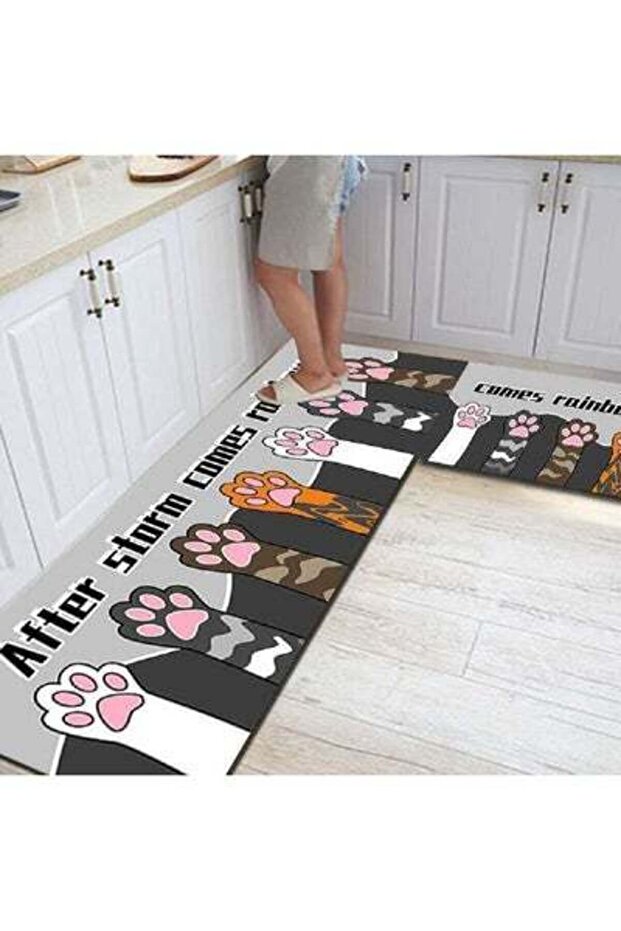 2-Piece Kitchen Floor Mat Multicolour - 2