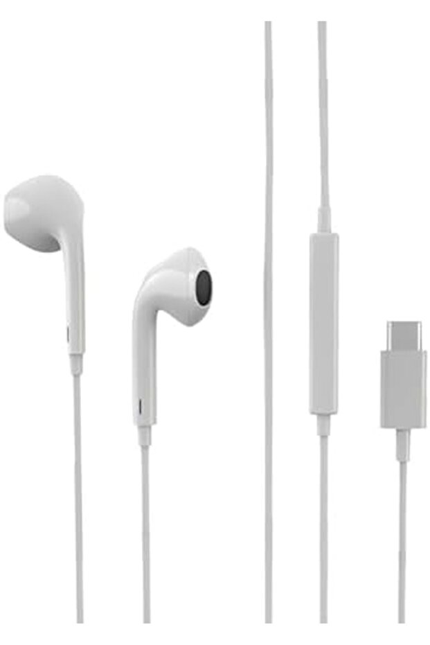 Type-c Wired Earphones – Hi-fi Stereo Sound, Thumping Bass, Premium Piston Design – White