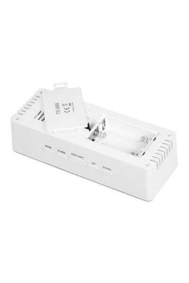 ساعة منبه رقمية LED متعددة الوظائف باللون الأبيض - 2