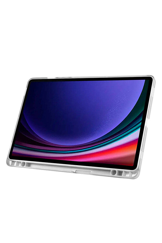 حافظة Galaxy Tab S9 FE متوافقة مع SYS ثلاثية الطي مع حامل ومقصورة قلم - أزرق - 6