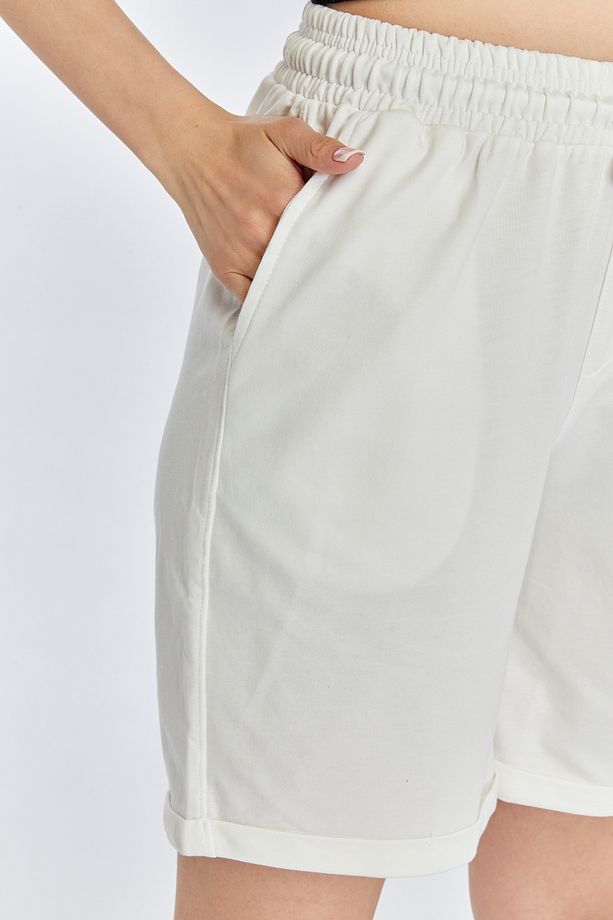 Kadın Duble Paça Oversize Rahat Kalıp Şort - 8