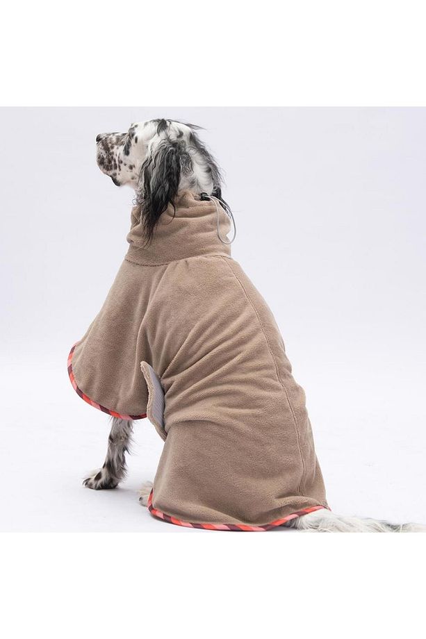 Bej Bogota Orta ve Büyük Irk Köpek Bornozu Köpek Kurulama Havlusu - 3