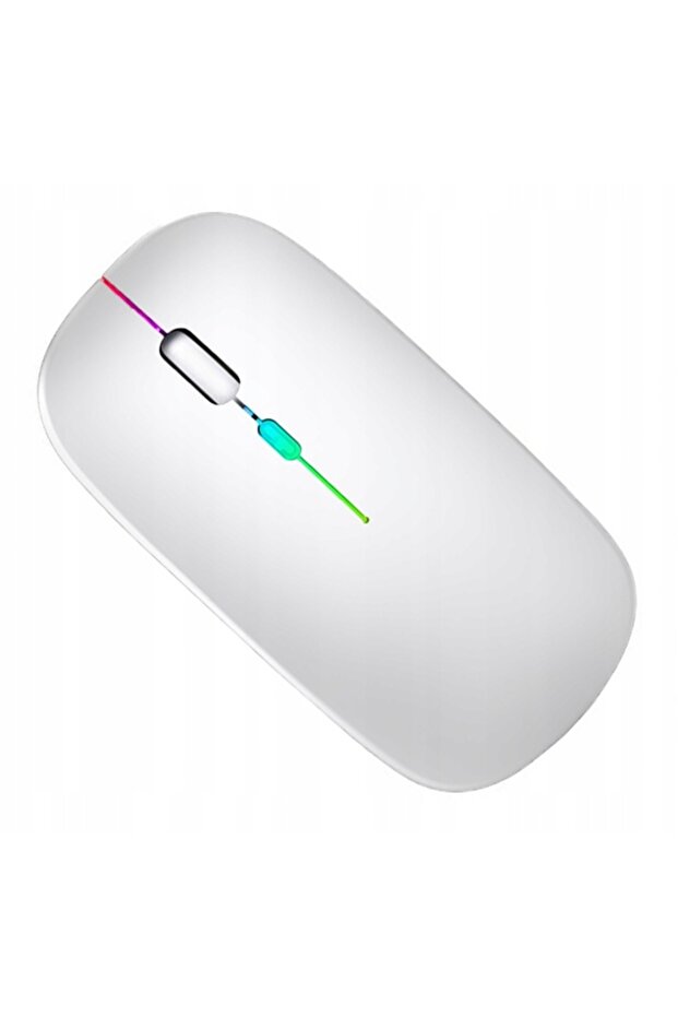 Wireless optical mouse with RGB LED lighting, USB and Bluetooth interface, ergonomic shape, white - 3