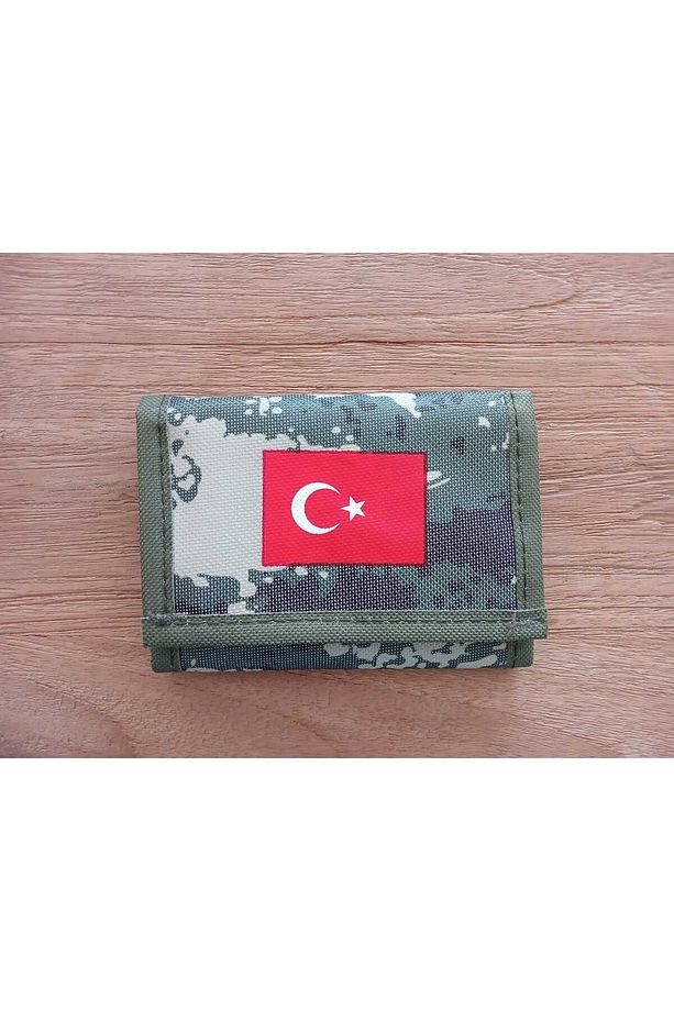 Unisex Yeşil Boyun Askılı Asker Cüzdanı - 1