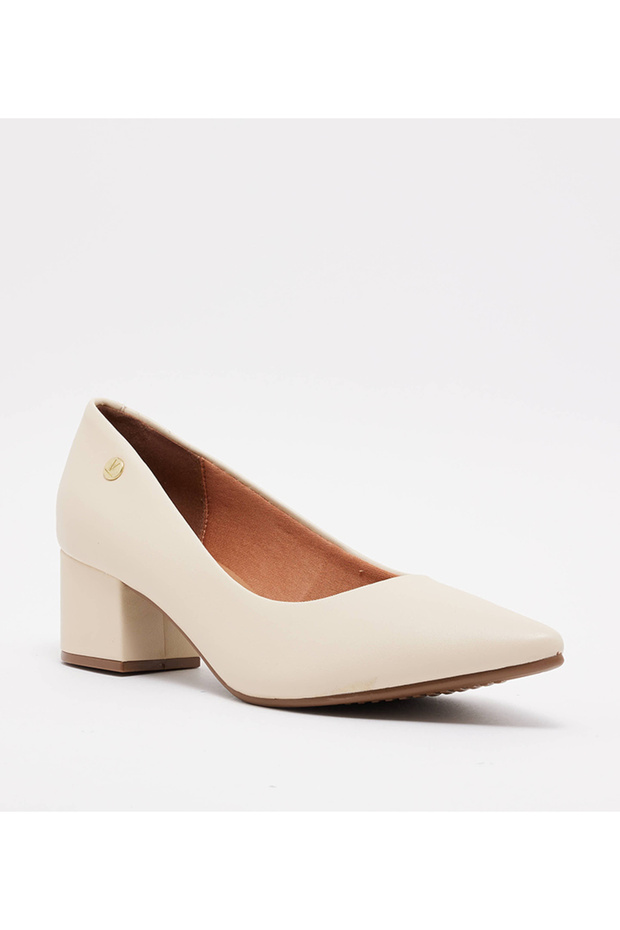 Vizzano Ladies Mid Heel Shoes Cream 985 | Made In Brazil