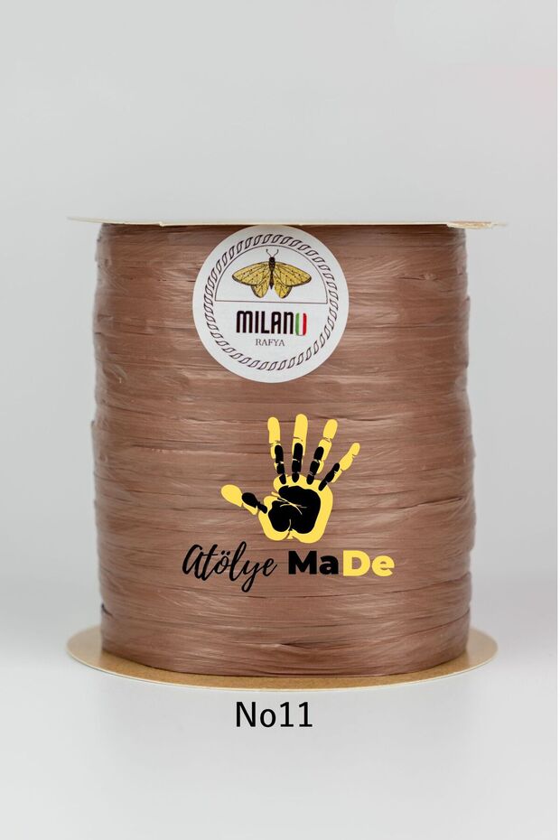 Milano Rafya 100gr Tek Bobın Renk Kodu No11 Kahverengi - 1