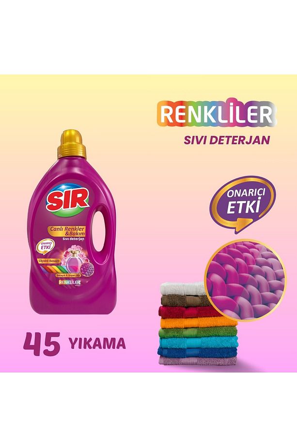 Canlı Renkler Bakım Renkliler Sıvı Çamaşır Deterjanı 2,7 Litre 45 Yıkama - 4