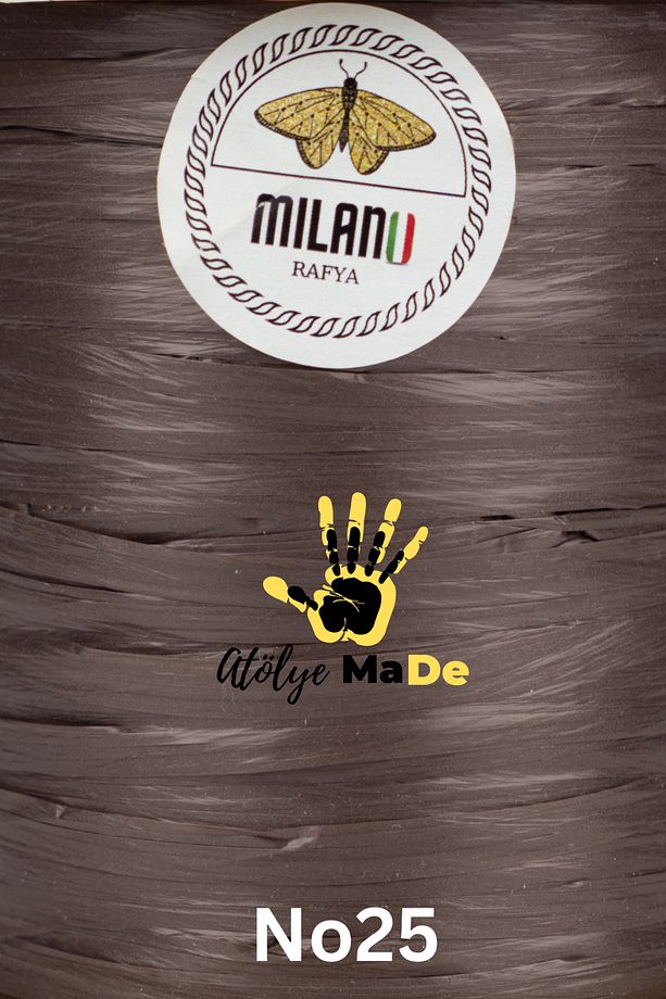 Milano Rafya 100gr Tek Bobın Renk Kodu No25 Koyu Kahve - 2