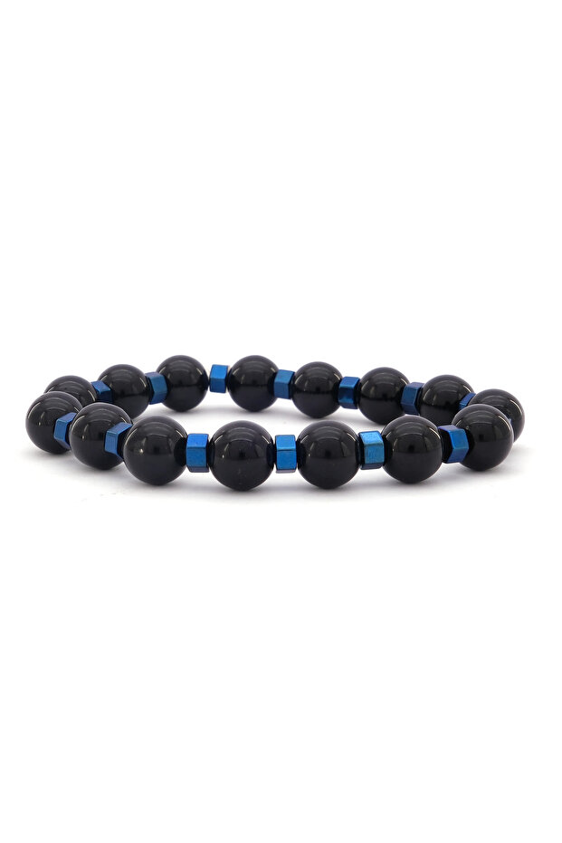 Black Onyx Natural Stone Men's Bracelet EBLK-367