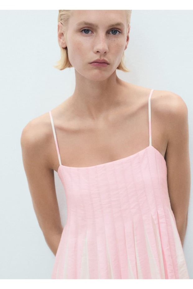 Desenli askılı bluz - 6