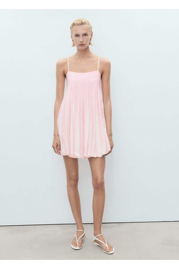 Desenli askılı bluz - 2