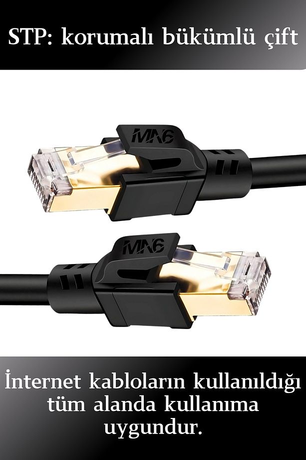 M110XF Cat8 Kablo/10 METRE/40GBPS-2000MHZ-26 Awg-S/ftp-Cat8 Ethernet Kablosu - 5