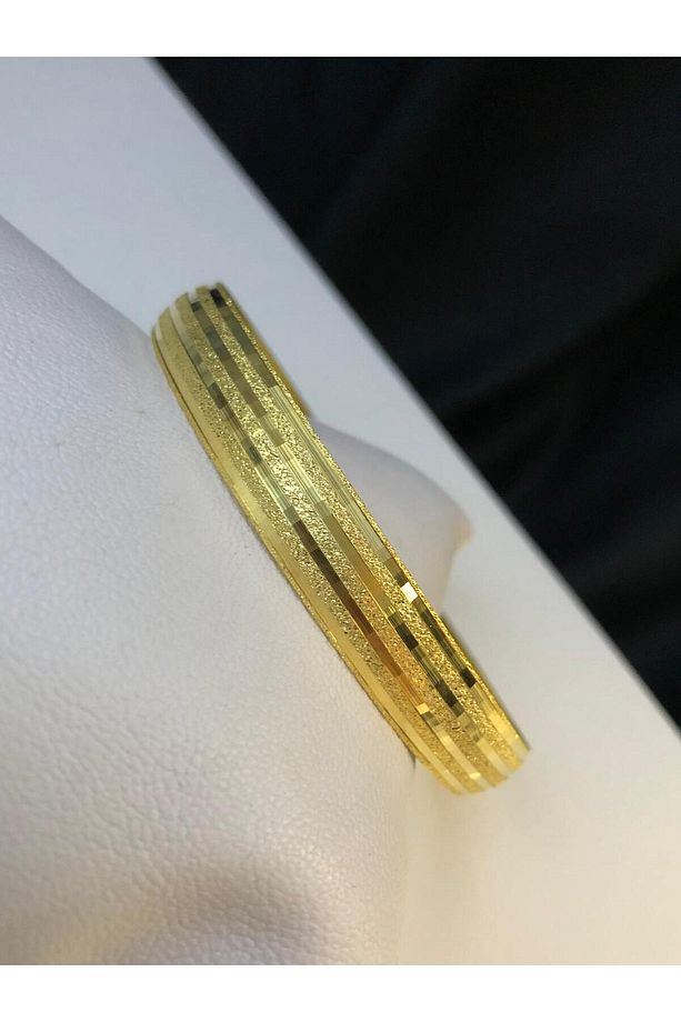 Kadın Altın Kaplama Bilezik - 10mm Simli Sarmal Model 24 Ayar Kaplama • Düğün • Nişan • Söz Takı - 5