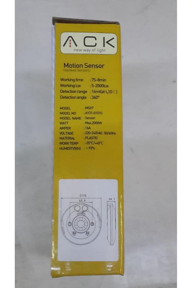 Ay31-01010 220v 360 Derece Tavan Tipi Lüks Hareket Sensörü - 3