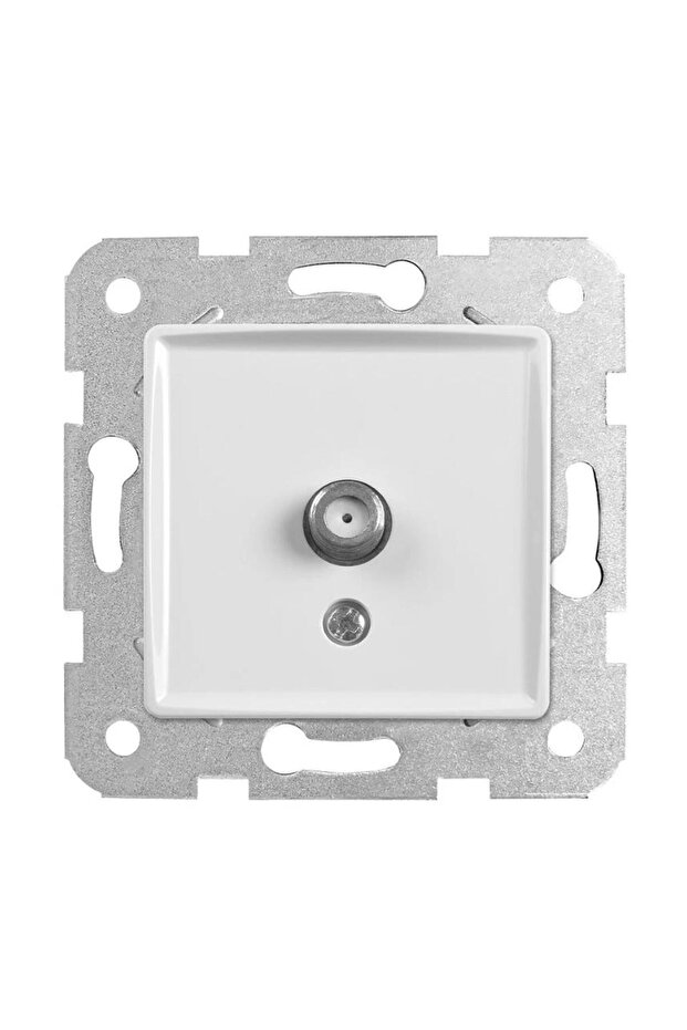 Linnera White Tv Socket with F Connector, Without Frame