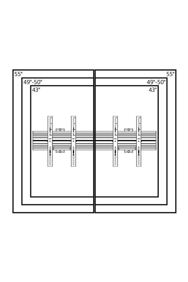 2x1 LCD Monitör / TV Menuboard Duvar Askı Aparatı (40"-55" Arası) - 4