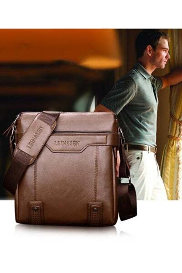 مجموعة من حقيبتي عمل باللون البني - 5