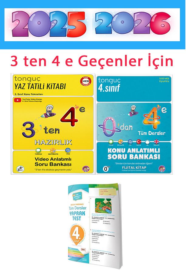 3'ten 4'e Hazırlık Seti + 4. Sınıf Tüm Dersler Yaprak Test - 1