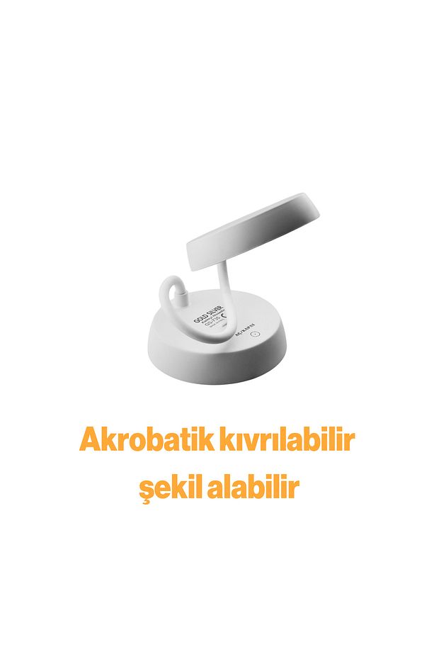 Şarjlı Akrobat 360° Masa Üstü Lamba 3 Kademe Dokunmatik Çalışma Okuma Işığı Gece Lambası Soft Işık - 7
