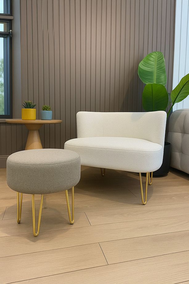 Elegance 2'li Çay Seti Berjer Ve Puf Takımı - 4