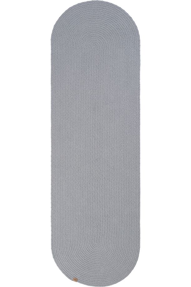 Glenn 607 Gri Oval Yolluk Uzun Halı Antre Hol Koridor Halısı Hasır Doku Dekoratif Jüt Banyo Paspası - 1