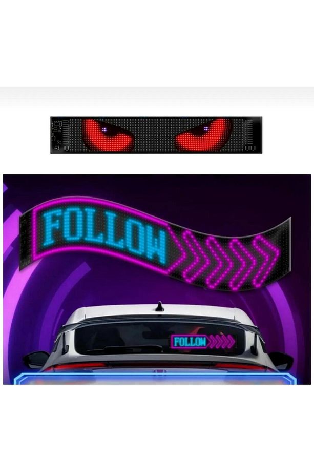 Led Ekran Panel Matrix Cama Yapışan Tabela Telefonla Kontrol Edilebilen Uzaktan Kumandalı 12cm*90cm - 7