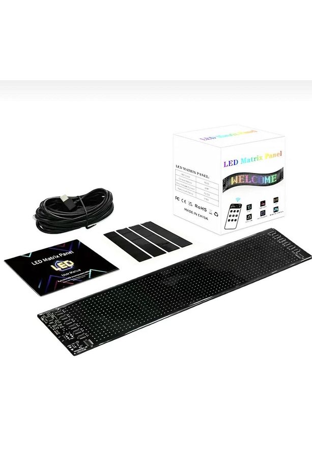 Led Ekran Panel Matrix Cama Yapışan Tabela Telefonla Kontrol Edilebilen Uzaktan Kumandalı 12cm*90cm - 4