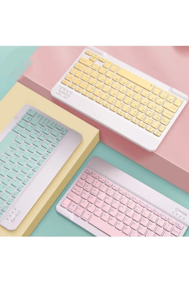 Şık Pembe Bluetooth Klavye Mouse Set (KABLOSUZ, PC/MAC/TABLET UYUMLU) - 5