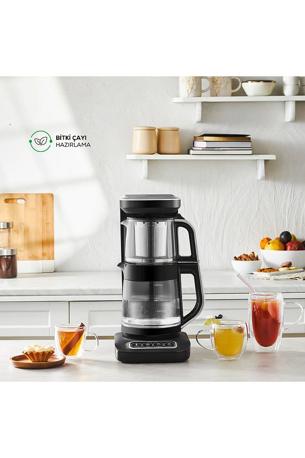 Wİ-Fİ PRO Android-İOS Uyumlu Çaysever 4 in 1 Konuşan Cam Çay ve Filtre Kahve Makinesi 2500W - 3