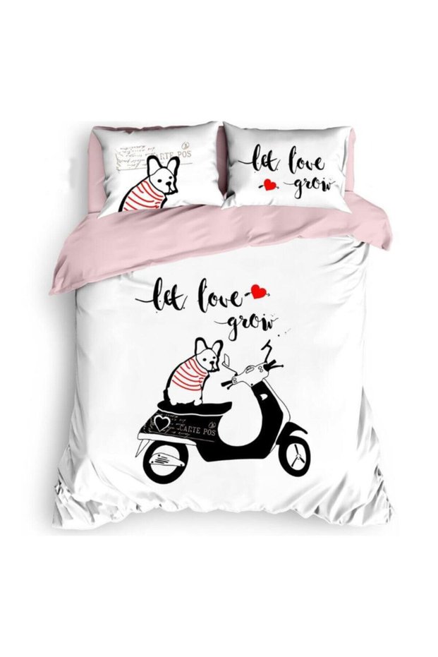 Ranforce Carte Pos Double %!00 Cotton Duvet Cover Set