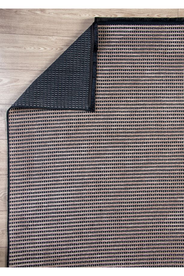 Bej Şönil Makinada Yıkanabilir Kaymaz Taban Saçaklı Pamuklu Halı Kilim Oturma Odası Salon Mutfak - 4