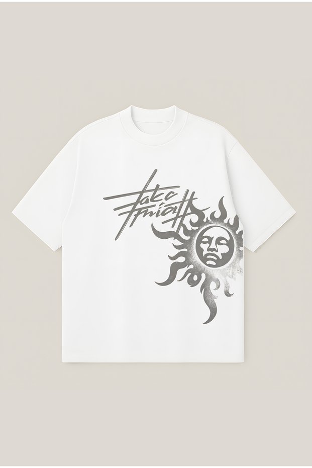 Sun Taka Sun Unisex Oversize Printed Boxy Fit Thick Fabric T-Shirt