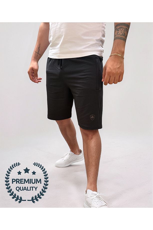 Siyah Erkek Penye Regular Fit Şort & Bermuda - 1