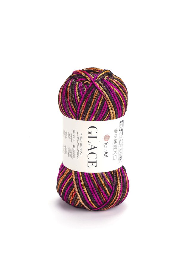 Glace Hand Knitting Yarn,100G / 210m – 52% Acrylic 48% Polyamide–Bright Colored Summer Hand Knitting Yarn