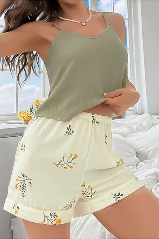Bella Notte %100 Spandex Kumaş Kaliteli Alt ve Üst Şort Takım - 8