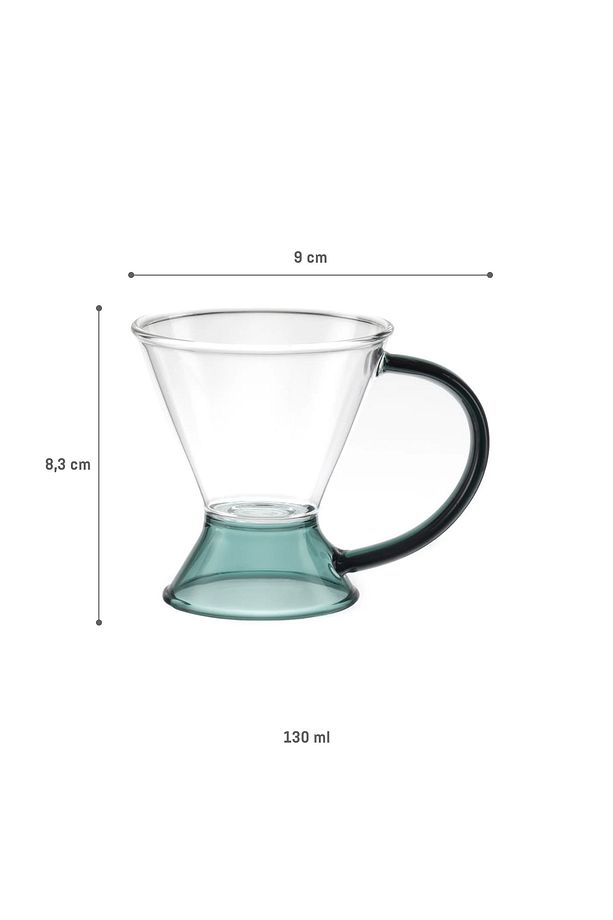 Olivie Borosilikat Cam Fincan - Yeşil - 130 ml - 3