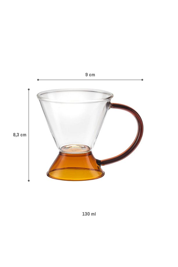 Olivie Borosilikat Cam Fincan - Turuncu - 130 ml - 3