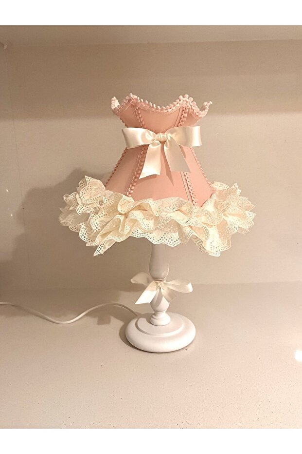 Pembe Dantelli Abajur - 3