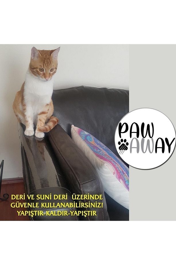 Kedi Eğitim Bandı Tek Yüz Yapışkanlı Tırmalama Caydırıcı Koltuk Mobilya Koruyucu 25x45 Cm. 4 Adet - 6