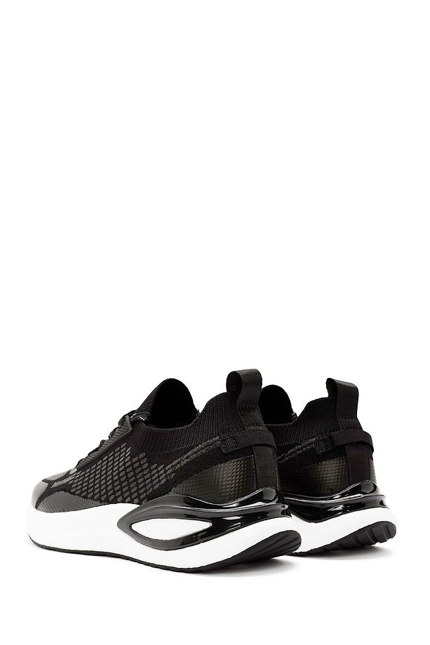 Zero Erkek Siyah Bağcıklı Kalın Tabanlı Kumaş Sneaker 24sfd69246f - 5