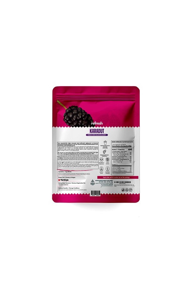 Freeze Dried Karadut - Dondurularak Kurutulmuş Meyve - Freeze Dry Meyve Kurusu 30gr - 4