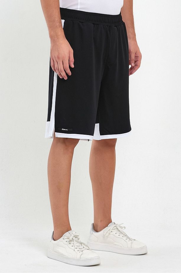File Şeritli Polyester Erkek Spor Şort - 4