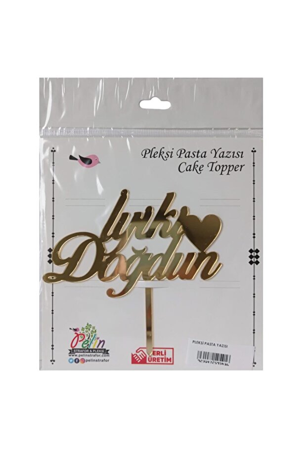 Happy Birthday Engraved Mirrored Plexiglass Gold