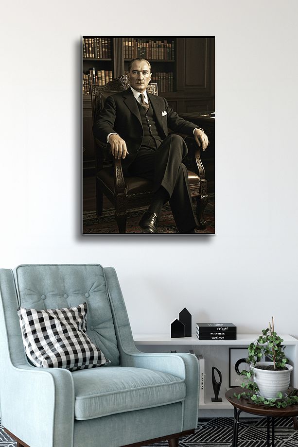 Atatürk Cam Tablo - Portre - Cam Tablo - Duvar Dekoru - Atatürk Portresi - Kaliteli Baskı Ata029 - 4