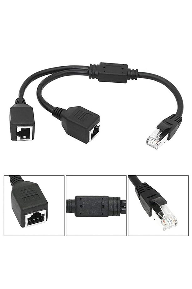 Rj45 Modem Ethernet Internet Modem ADSL Kablosu Çoklayıcı 2 Port Dağıtıcı Splitter Ara Aparat - 1